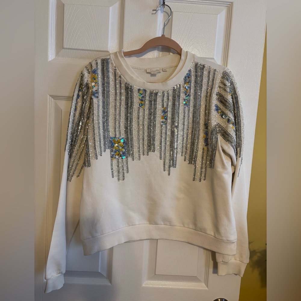 Anthropology Let Me Disco Sequin Sweatshirt - Picture 5 of 12